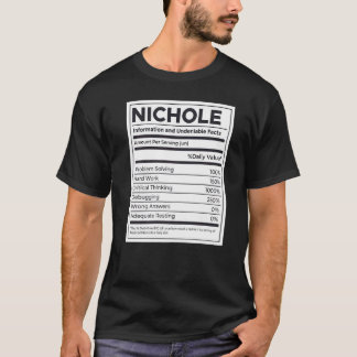 T-shirt Nichole Information sur la nutrition Problème de r