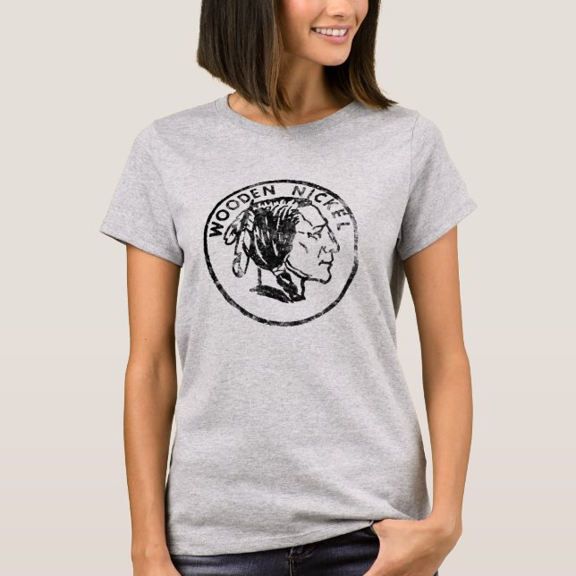 T-shirt Nickel en bois Vintage (Devant)