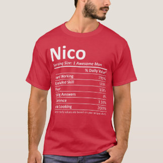 T-shirt NICO Nutrition Drôle Anniversaire Nom Personnalisé