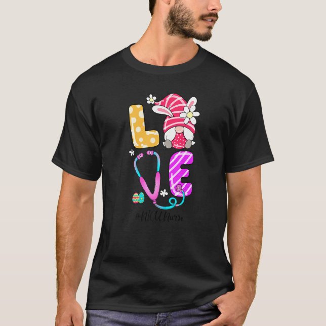 T-shirt Nicu Neonatal Nurse Pâques Bunny Gnome Oreilles St (Devant)
