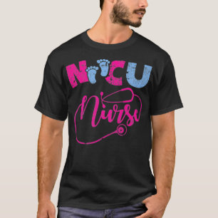 T-shirt NICU Nurse nouveau-né Nurse Pink and Blue Graphi