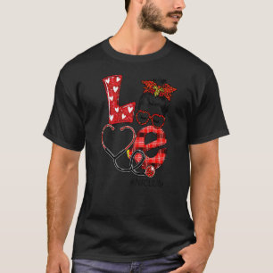 T-shirt Nicu Nurse Plaid Leopard Love Heart Messy Bun Rn N