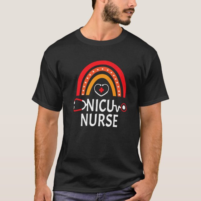 T-shirt Nicu Nurse Rainbow Icu Équipe néonatale Minuscules (Devant)