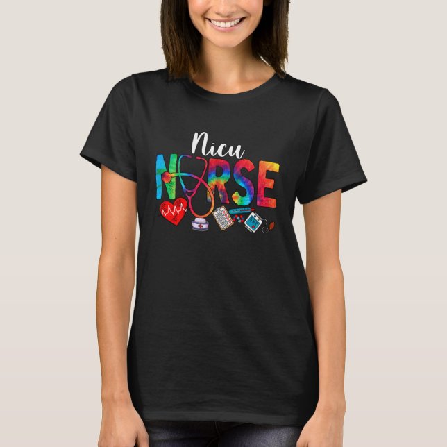 T-shirt NICU Nurse Tie Dye Love Heart Stethoscope RN Nursi (Devant)