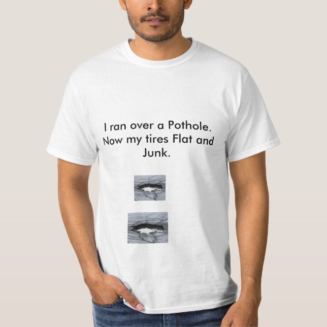 T-shirt Nid de poule-PNEUS PLATS - l'OH NOOOO (Devant)