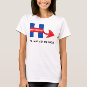 T - Shirt nie Hillary Devil Details