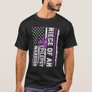 T-shirt Nièce d'un guerrier Epilepsie violet Ribbon Suppor