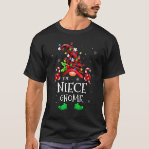 T-shirt Niece Gnome Buffalo Plaid Matching Famille Christm