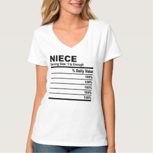 T-shirt Niece Nutrition Facts Personnalisé Femmes