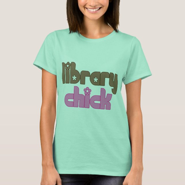T - Shirt niedlich Library Chick (Vorderseite)