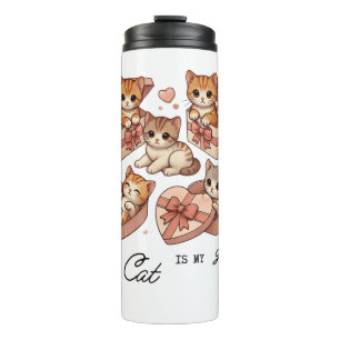 T - Shirt niedliche Geschenkkatze Thermosbecher