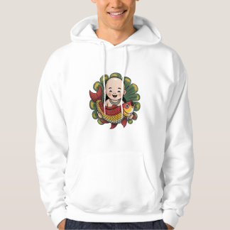T-Shirt | Niedlicher Junge mit Lucky Koi Hoodie