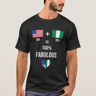 T-shirt Nigeria Chemise Usa Fabrique Drapeaux Moitié Nigér
