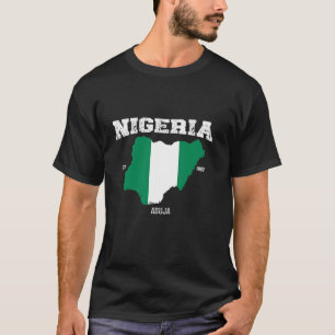 T-shirt Nigeria Drapeau Nigeria Carte de la Journée nation