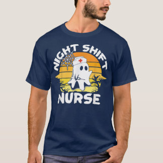 T-shirt Night Shift Nurse, Boo Ghost Halloween Drôle Santé