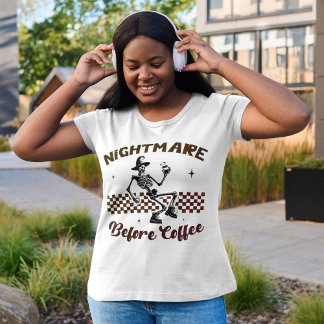 T-shirt Nightmare Before Coffee - Drôle Amateur de caféine