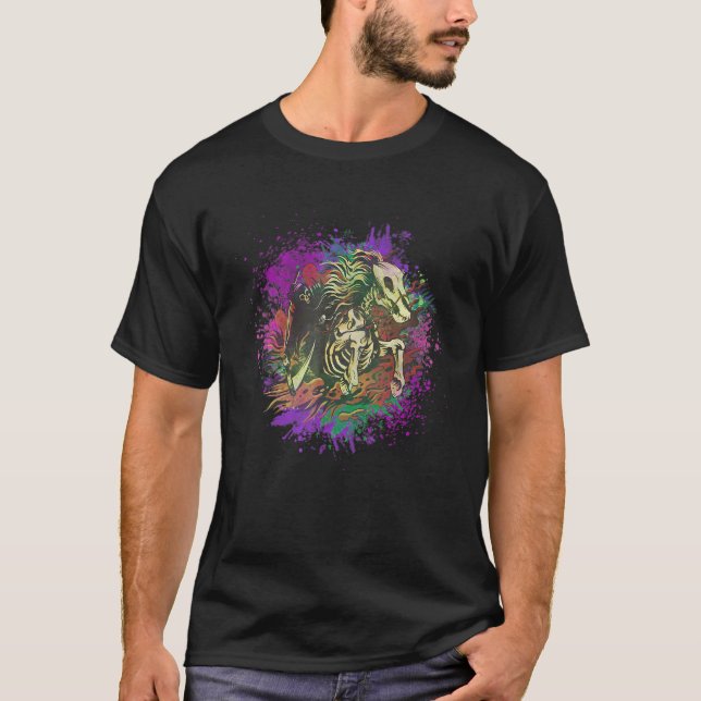 T-shirt Nightmare Horse Fire Burn Treehugger Animaux Anima (Devant)