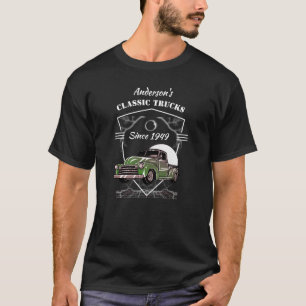 T-shirt N'Importe Quel Nom Camions Classiques Date Green C