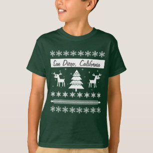 T-shirt N'importe quel nom de ville Vilain Rinder de Noël