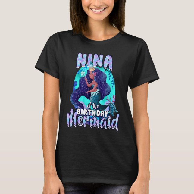 T-shirt Nina De L'Anniversaire Fête De Famille De La Sirèn (Devant)