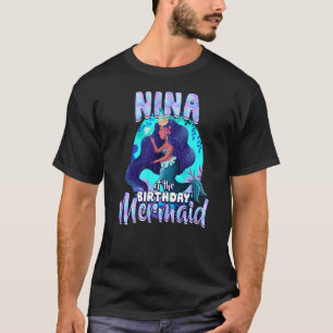 T-shirt Nina De L'Anniversaire Fête De Famille De La Sirèn