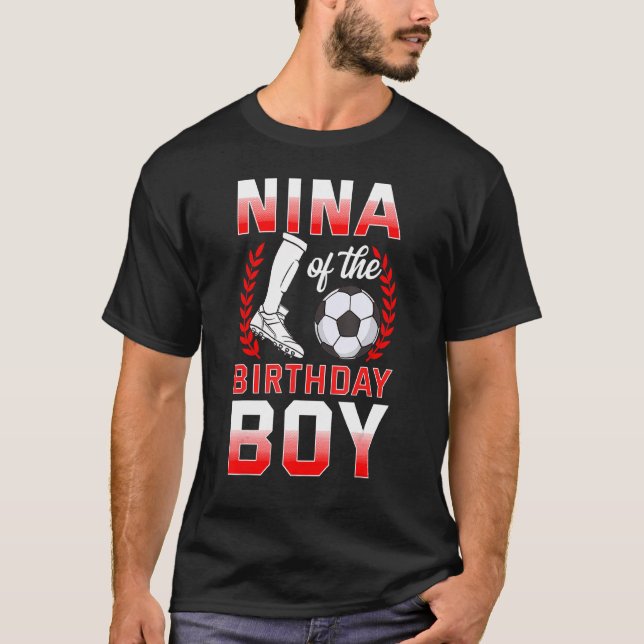 T-shirt Nina De L'Anniversaire Joueur De Football Annivers (Devant)