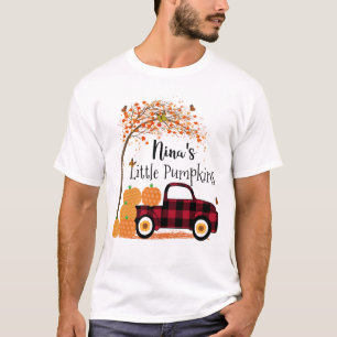 T-shirt Nina's Little Citrouille Red Truck Automne