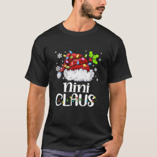 T-shirt Nini Claus Santa Hat Noël Lumière Noël Famille