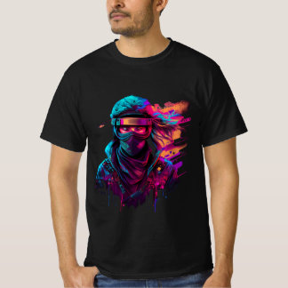 T-shirt ninja Bold 80's Retro Synthwave Graphic Tee