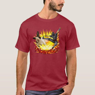 T-shirt Ninja contre la chemise des hommes de lapin (tissu