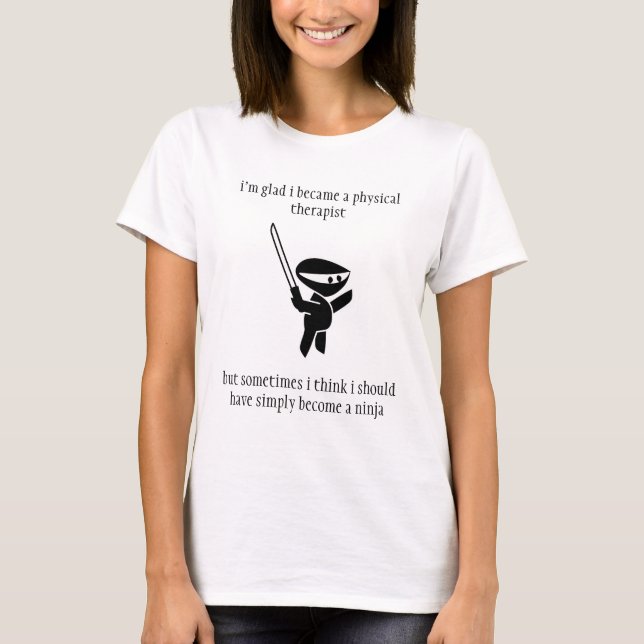 T-shirt ninja de physiothérapeute (Devant)
