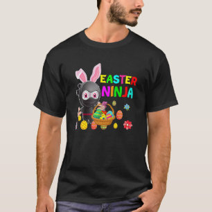 T-shirt Ninja Lapin Lapin Oeuf mignon Jour de Pâques Garço