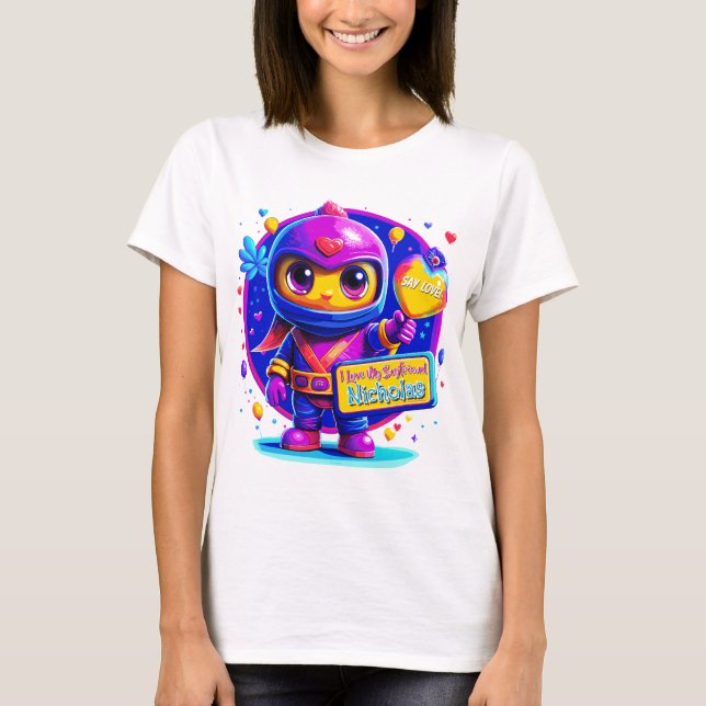 T-shirt Ninja Romance I Love Boyfriend (Devant)