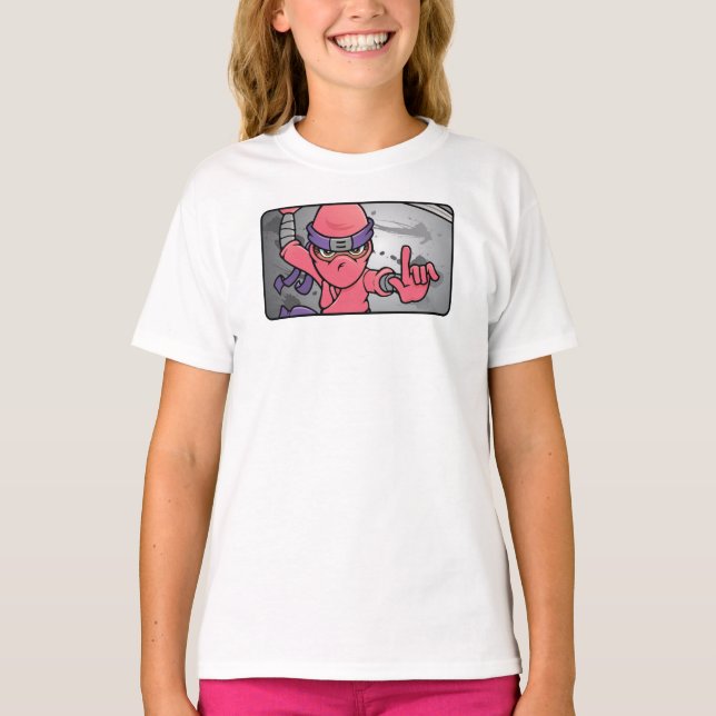 T-shirt Ninja rose personnalisable (Devant)