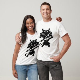 T-shirt Ninja Samurai Chat Warrior