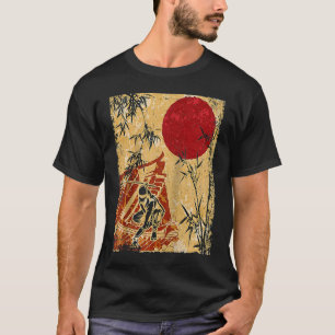 T-shirt Ninja Samurai Japonais Vintage Fighter Retro Ragla