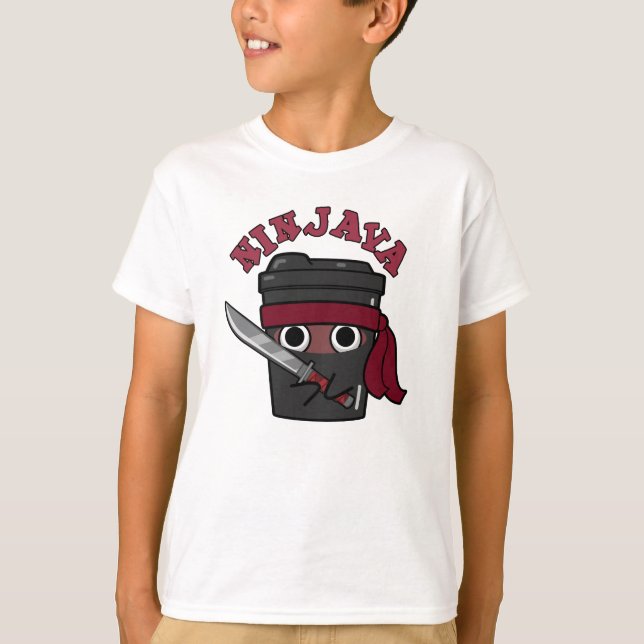 T-shirt Ninjava Funny Ninja Java Pun café (Devant)