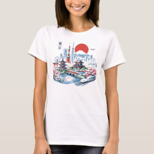 T-shirt Nippon Sakura Tokyo Cerisier
