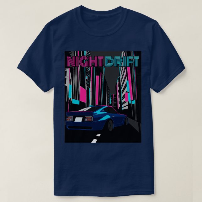 T-shirt NIssan Fairlady Z 240z conduite nocturne (Design devant)