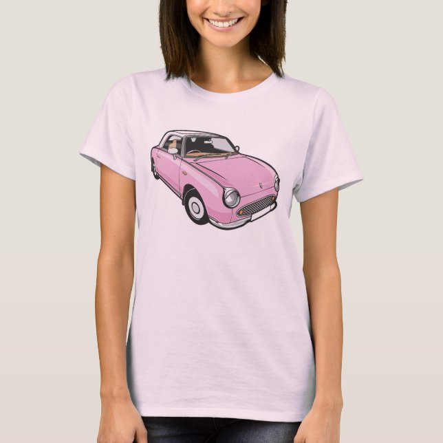 T-shirt Nissan Figaro rose (Devant)