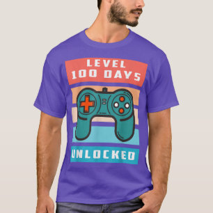 T-shirt Niveau 100 Jours de jeu vidéo Gamer déverrouillé J