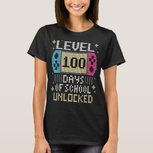 T-shirt Niveau 100 Jours De Jeux Vidéo De Gamer Déverrouil