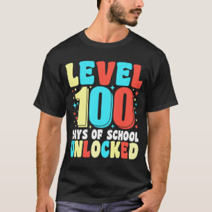 T-shirt Niveau 100 Jours De Jeux Vidéo De Gamer Déverrouil