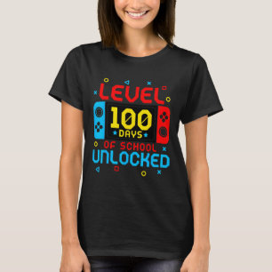 T-shirt Niveau 100 Jours De Jeux Vidéo De Gamer Déverrouil