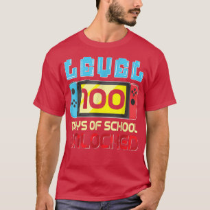 T-shirt Niveau 100 Jours De Jeux Vidéo De Gamer Déverrouil