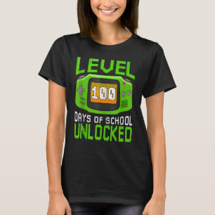 T-shirt Niveau 100 Jours De Jeux Vidéo De Gamer Déverrouil