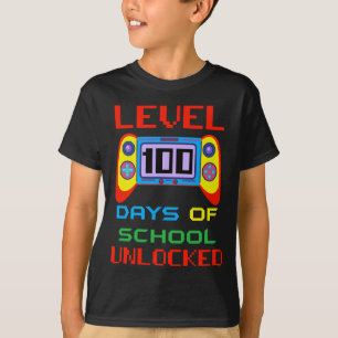 T-shirt Niveau 100 Jours de l'école Gamer déverrouillé Enf