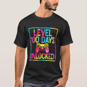 T-shirt Niveau 100 Jours De L'École Jeu Déverrouillé 100èm