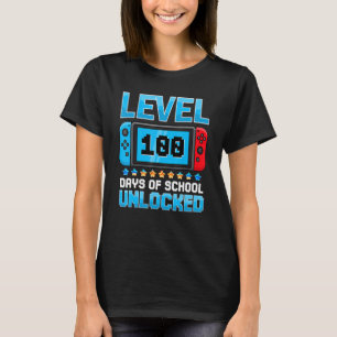 T-shirt Niveau 100 Jours De L'École Joueur Déverrouillé Je