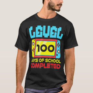 T-shirt Niveau 100 Jours D'École Complété Jeux Vidéo Gam